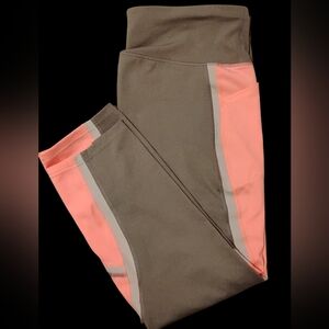 Women's Performance Leggings with Pinkish Peach  Side Panels